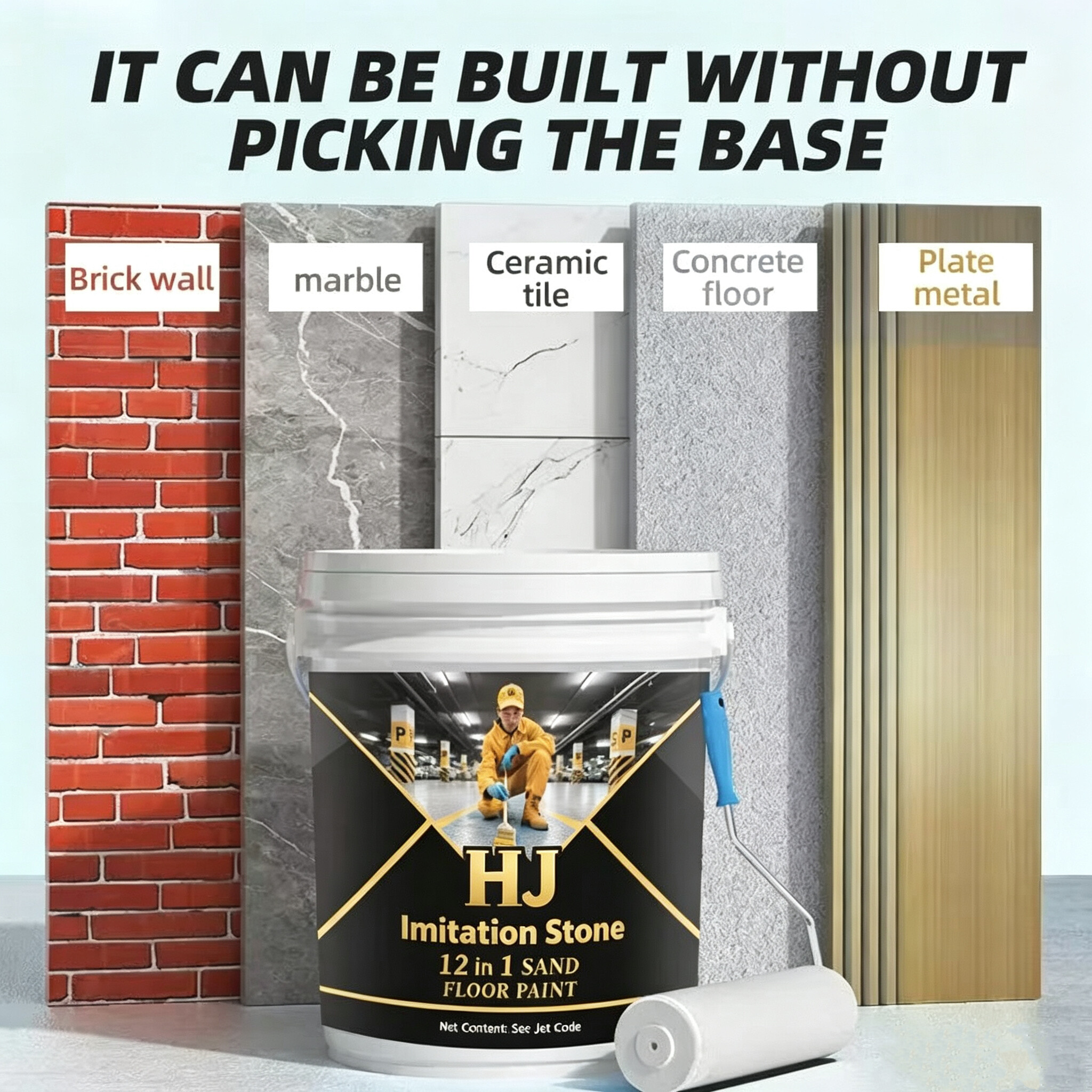 HJ Imitation Stone 12 in 1 Sand Floor Paint  US$1.9-8.8/pc