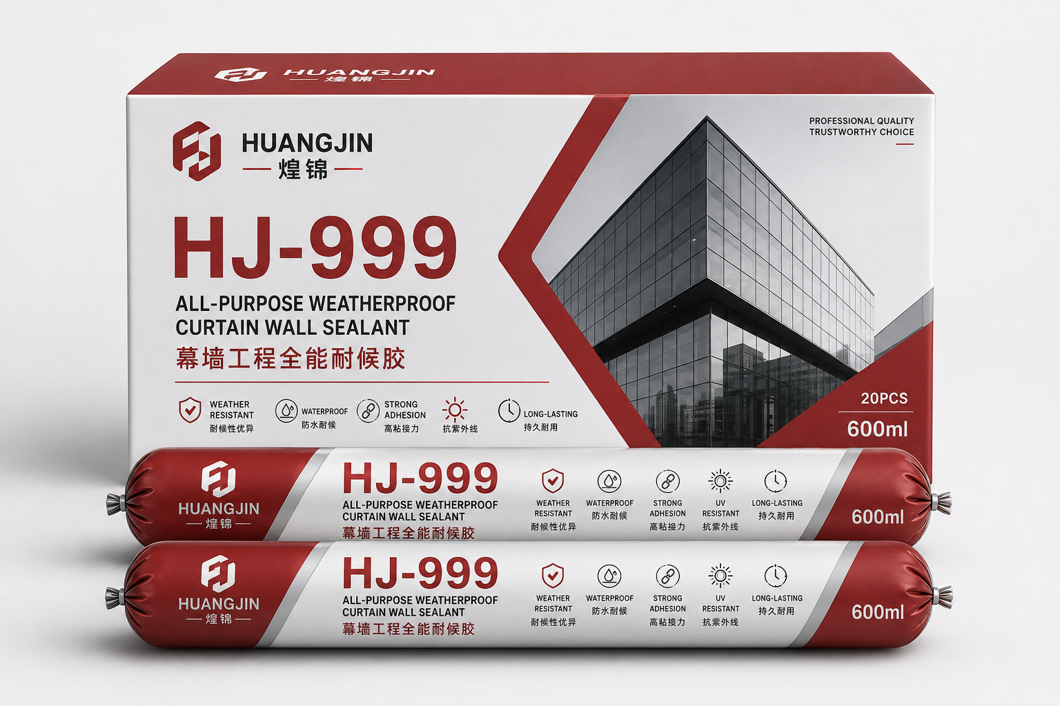 HUANGJIN HJ-999 Premium Silicone Construction Sealant US$0.89/pc