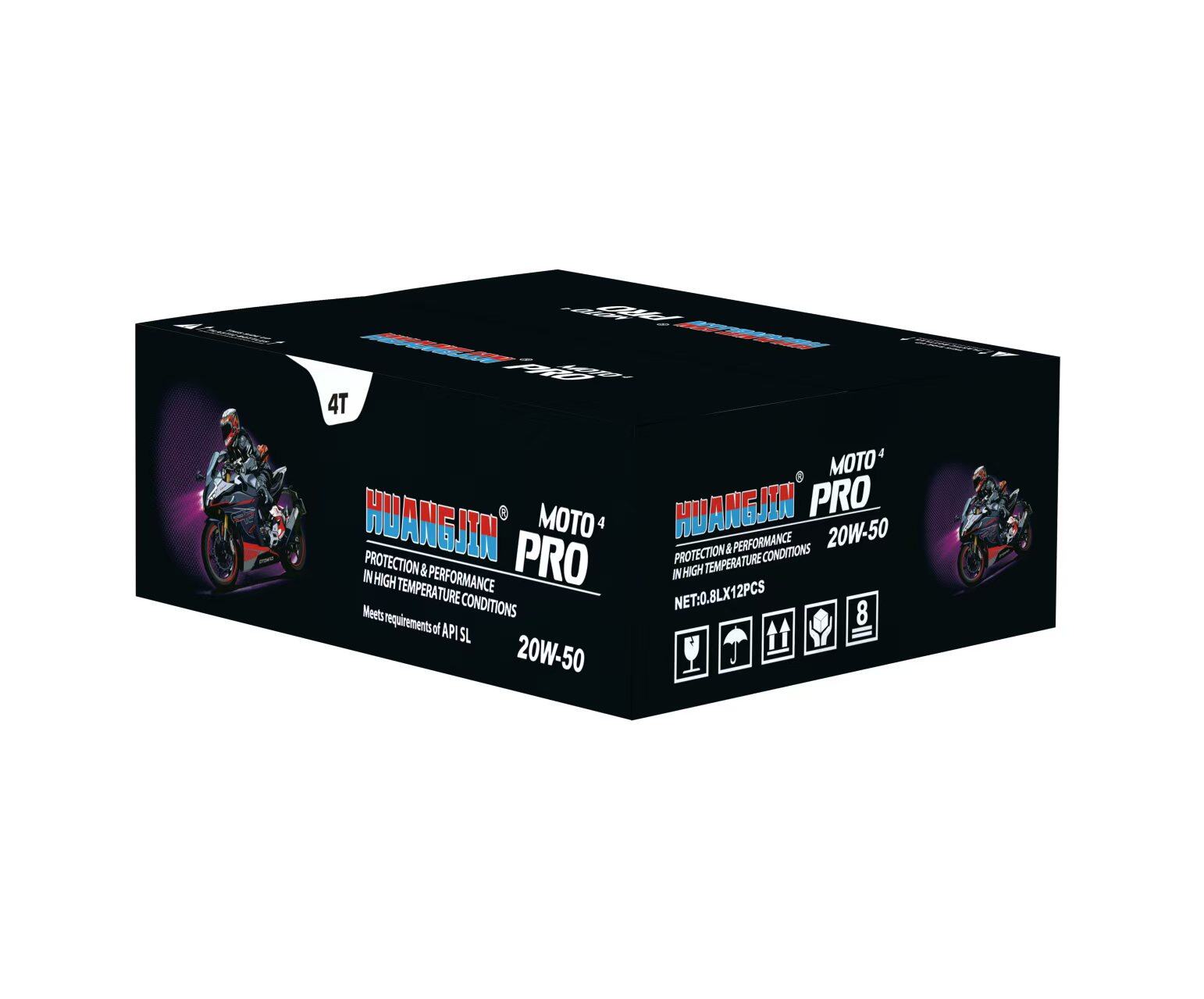 HUANGJIN® MOTO4 PRO 20W-50 API SL 4T Motor Oil (0.8L x 12 Cans Packaging Box)  US$1.55/pc