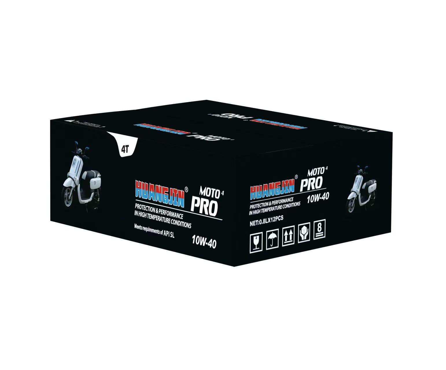 HUANGJIN® MOTO4 PRO 10W-40 API SL 4T Motor Oil (0.8L x 12 Cans Packaging Box)  US$1.45/pc