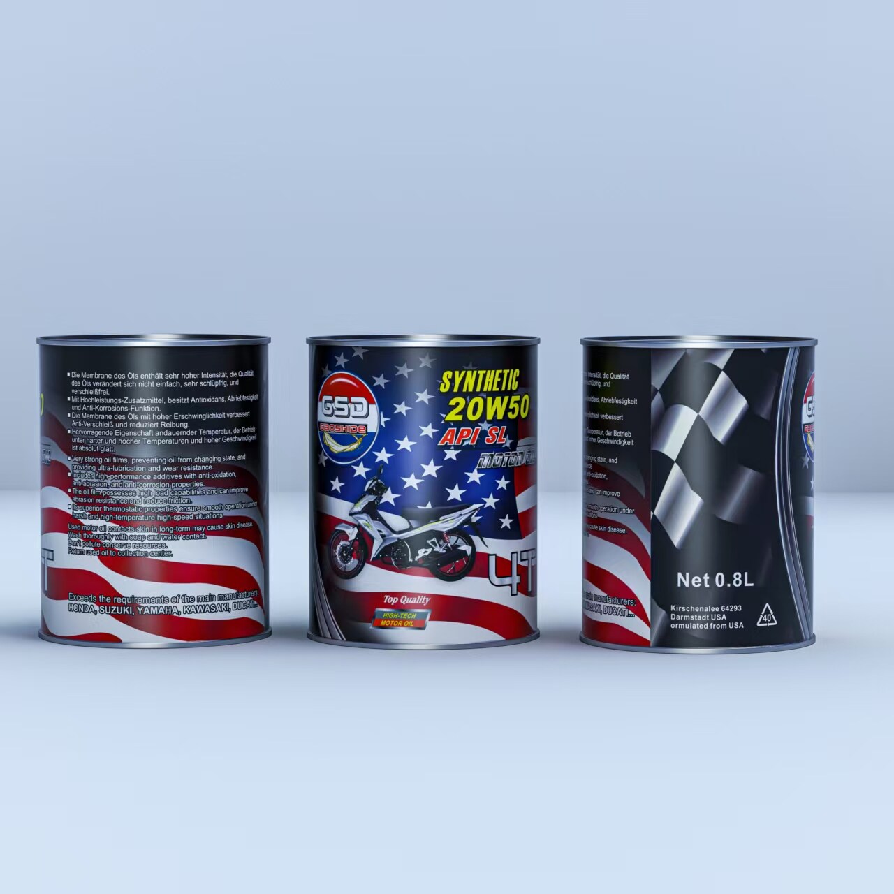 GSD GAOSHIDE Synthetic 20W50 API SL 4T Motor Oil (0.8L Tin Can) US$1.8/pc