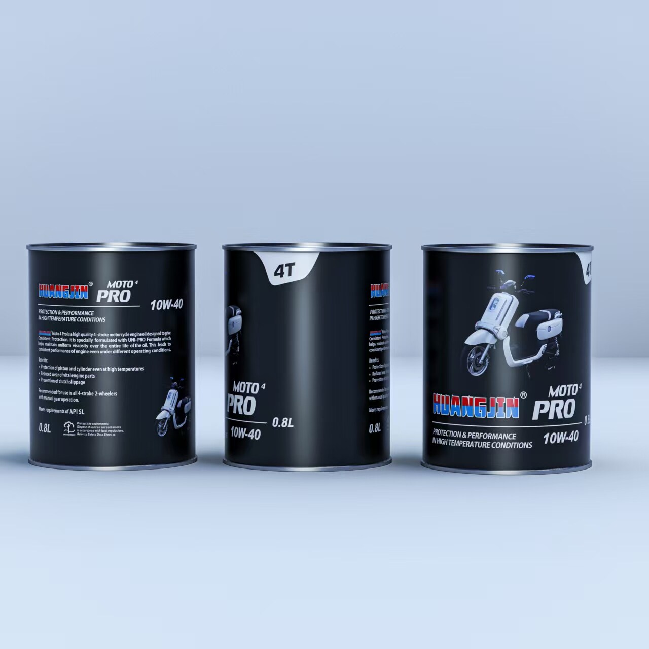 HUANGJIN® MOTO4 PRO 10W-40 API SL 4T Motorcycle Engine Oil (0.8L Tin Can) US$1.33/pc