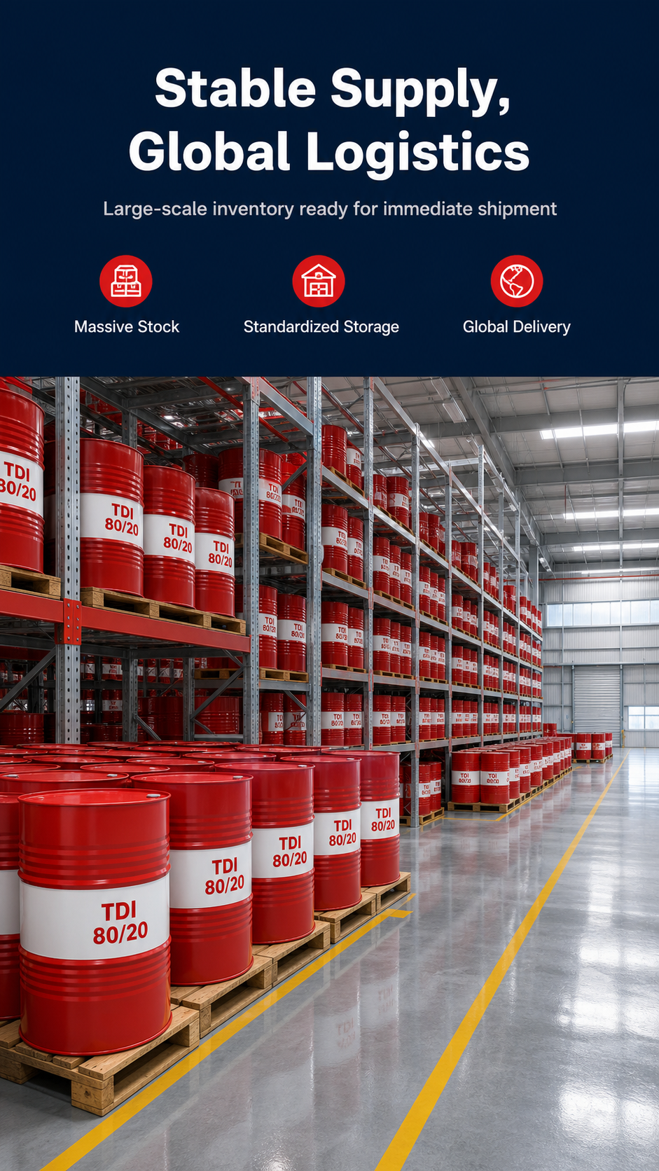 TDI 80/20 Stable Supply Global Logistics Massive Stock Warehouse
