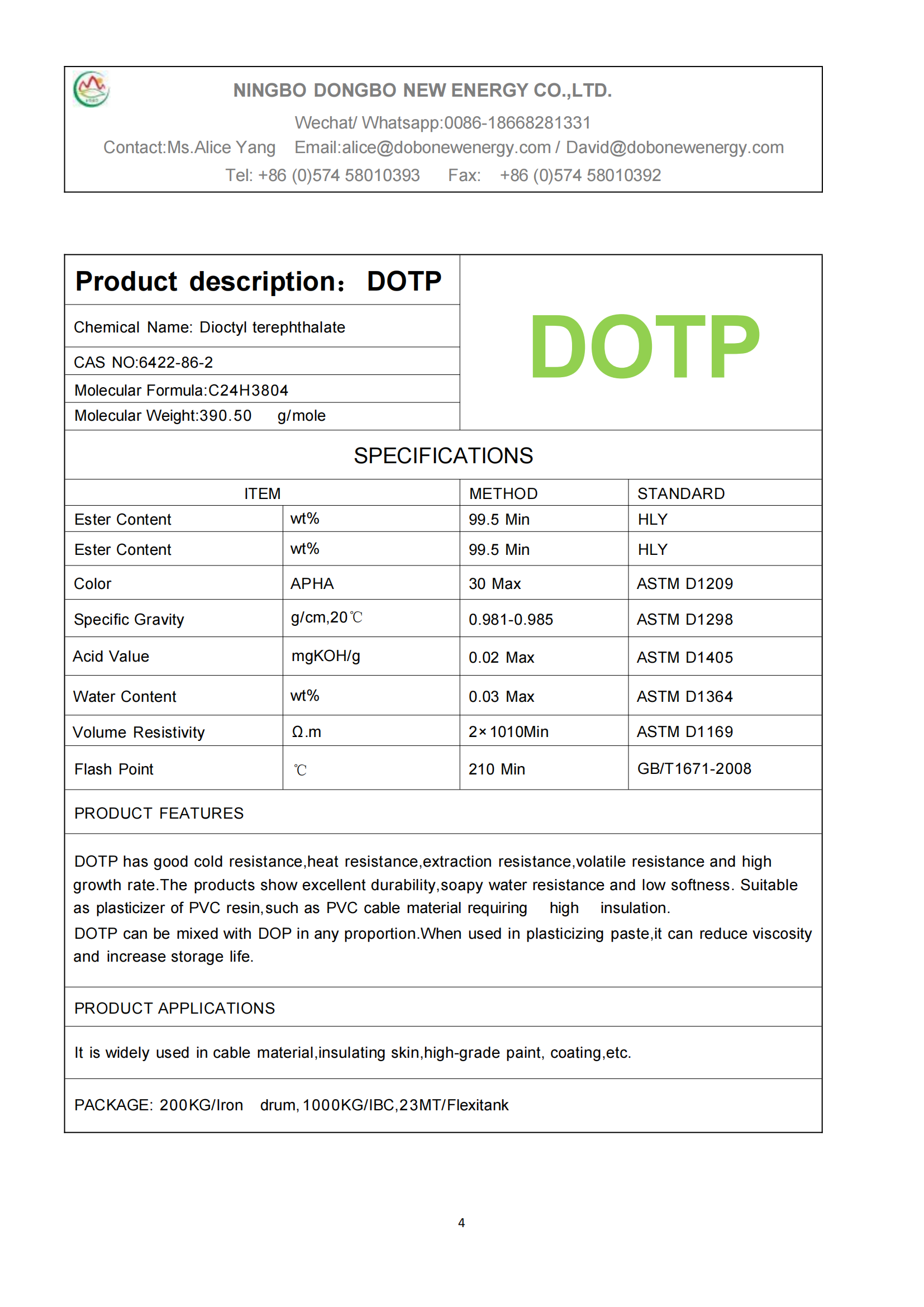 DOTP (Dioctyl Terephthalate) - Image 10