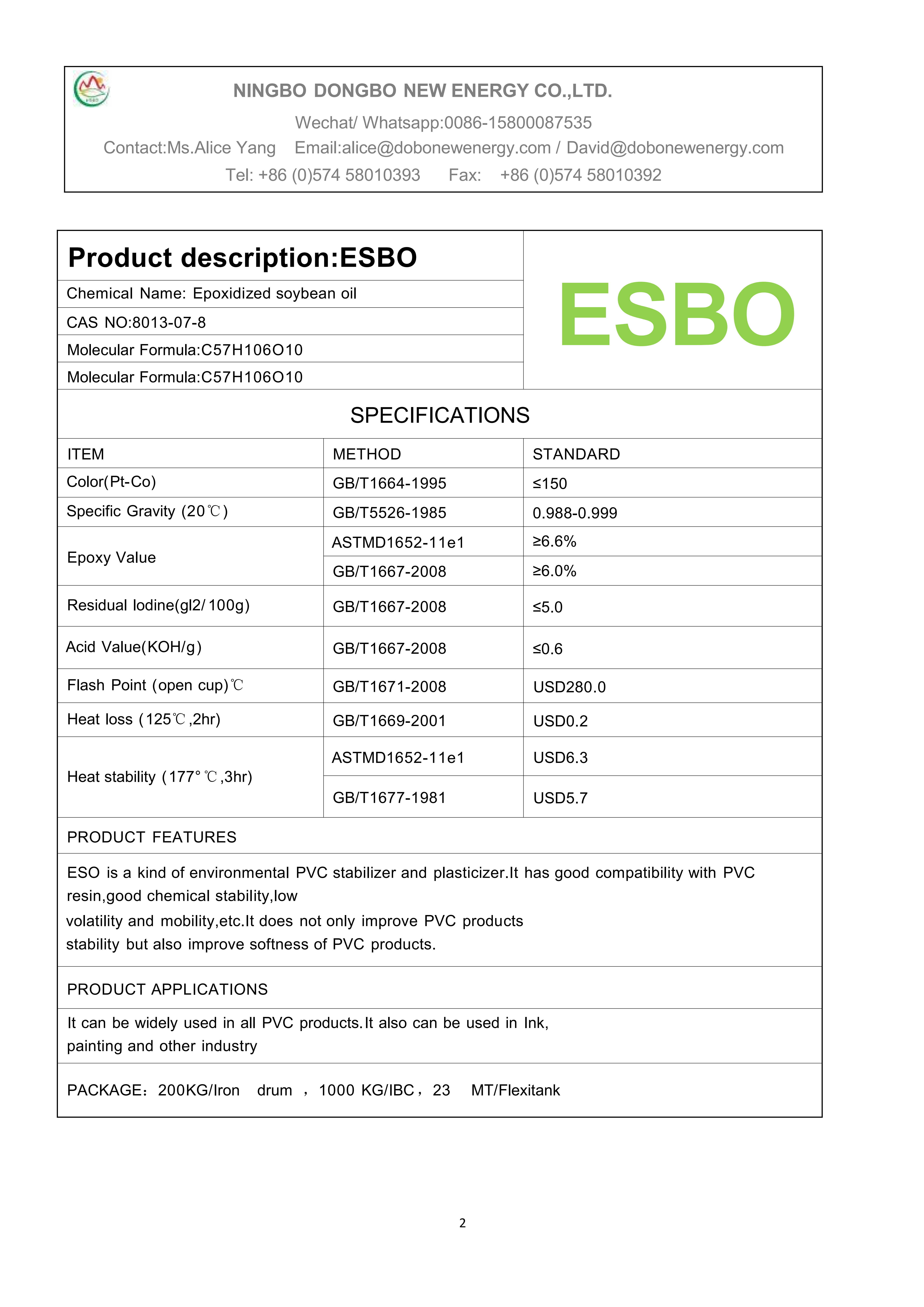 ESBO (Epoxidized Soybean Oil) - Image 2