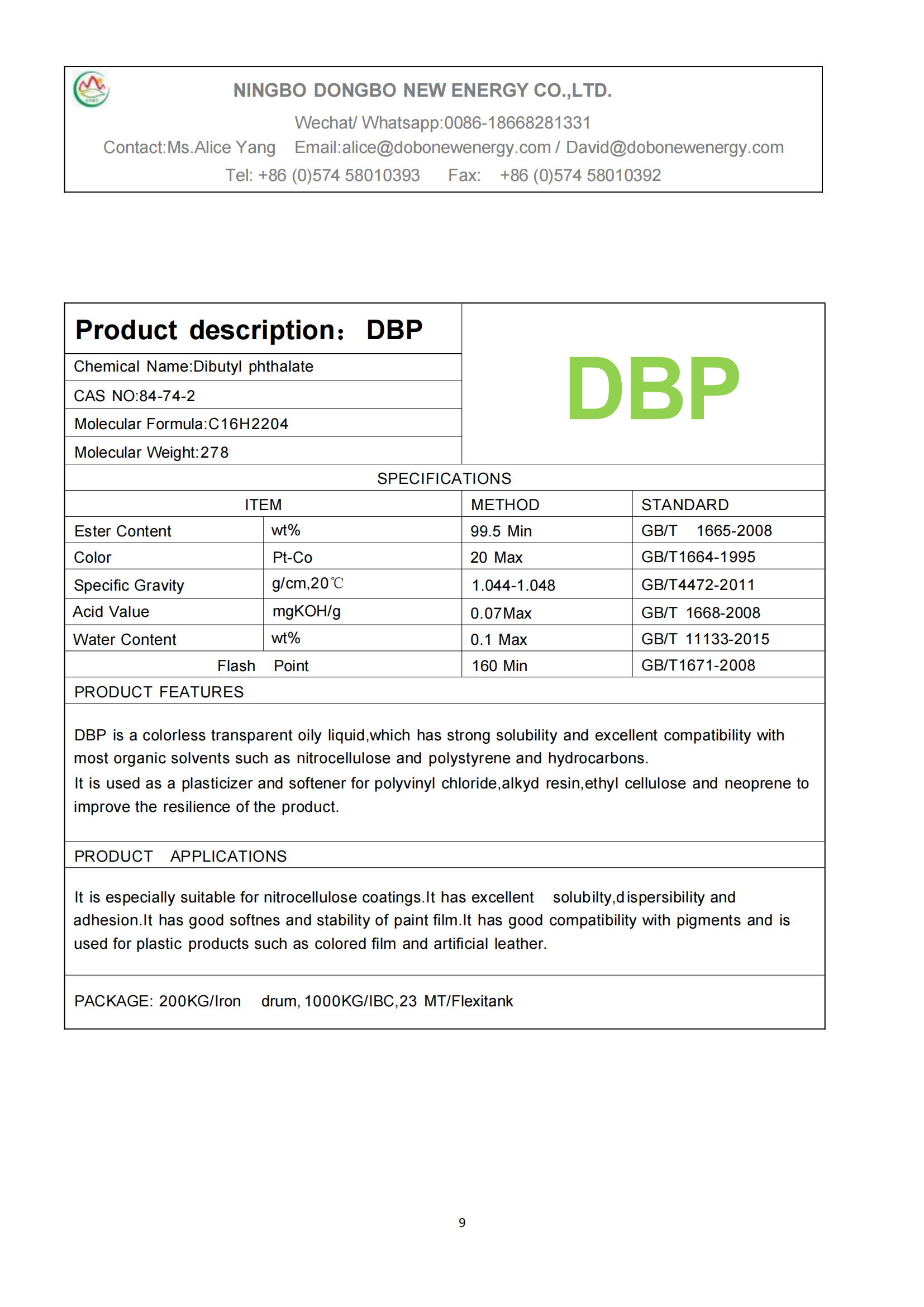 DBP (Dibutyl Phthalate) - Image 10