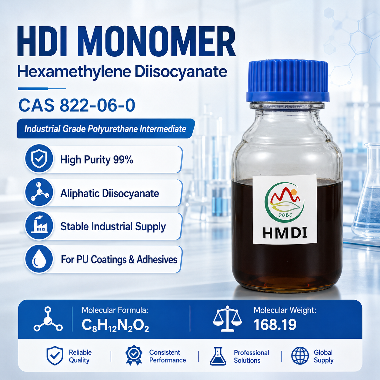 Hydrogenated MDI (HMDI) Aliphatic Isocyanate Raw Material CAS 5124-30-1 for polyurethane foam supplier China
