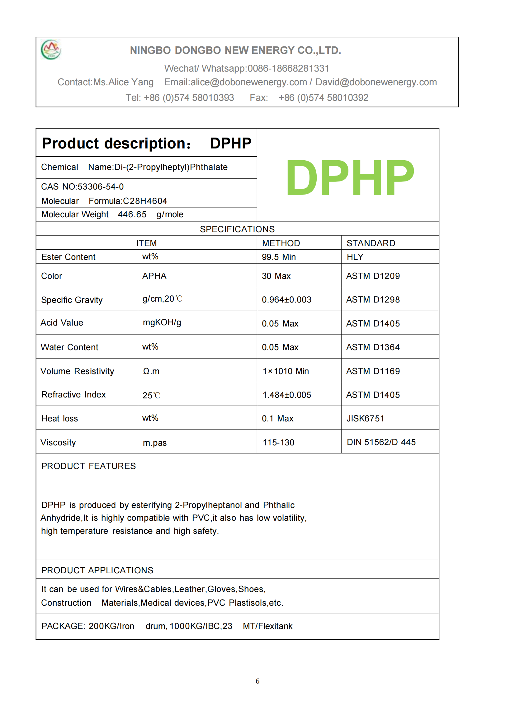 DPHP (Di(2-Propylheptyl) Phthalate) - Image 7