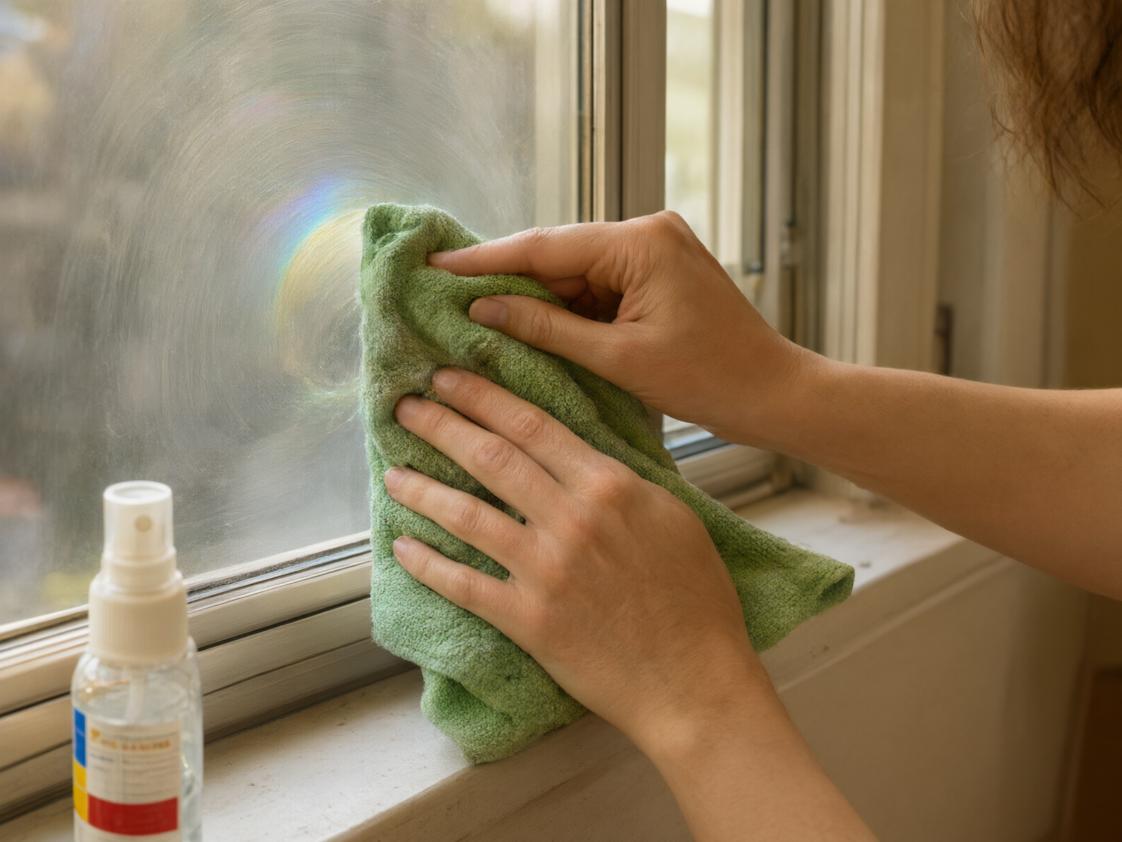 Remove silicone residue with a neutral adhesive remover and a green microfiber cloth.