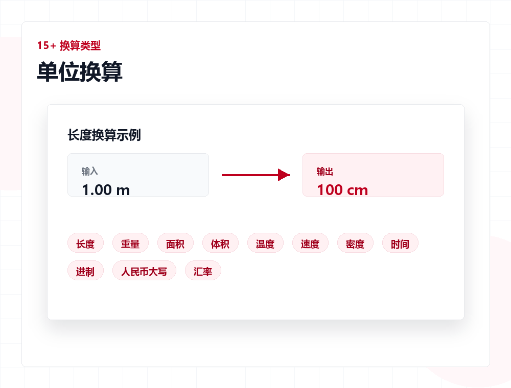 单位换算界面展示
