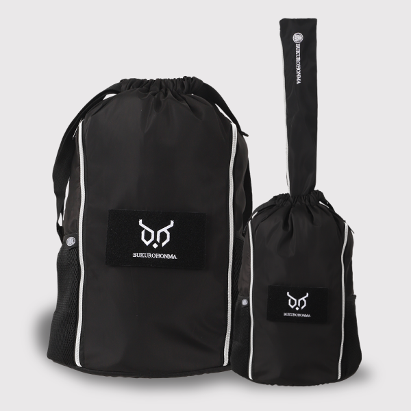 BUKUROHONMA Support 24 Park Golf Club Storage Drawstring Backpack – Black (B4FUBP01)