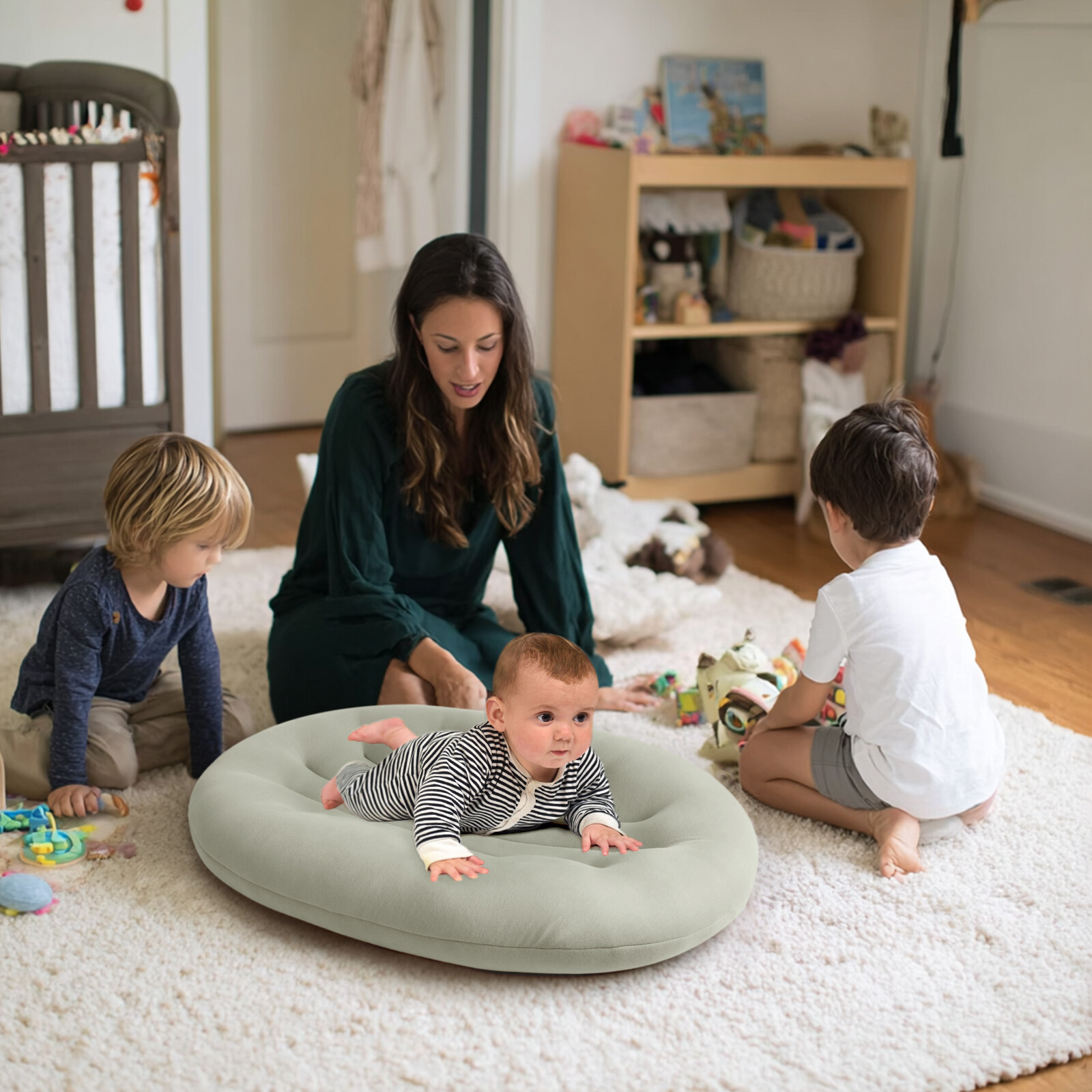 Baby resting comfortably in Happle Sunny Baby Lounger
