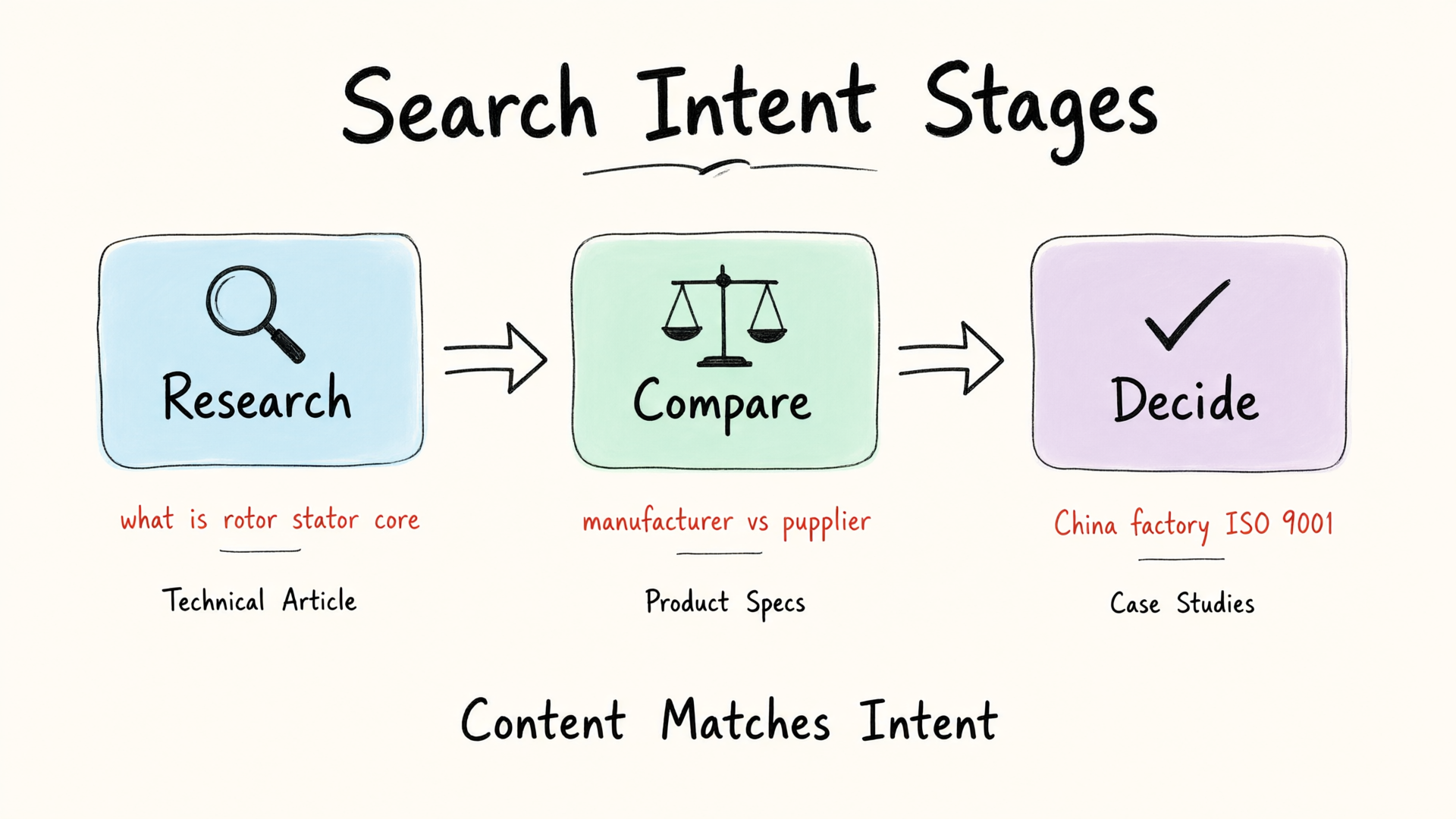B2B Search Intent Stages: Research, Compare, Decide