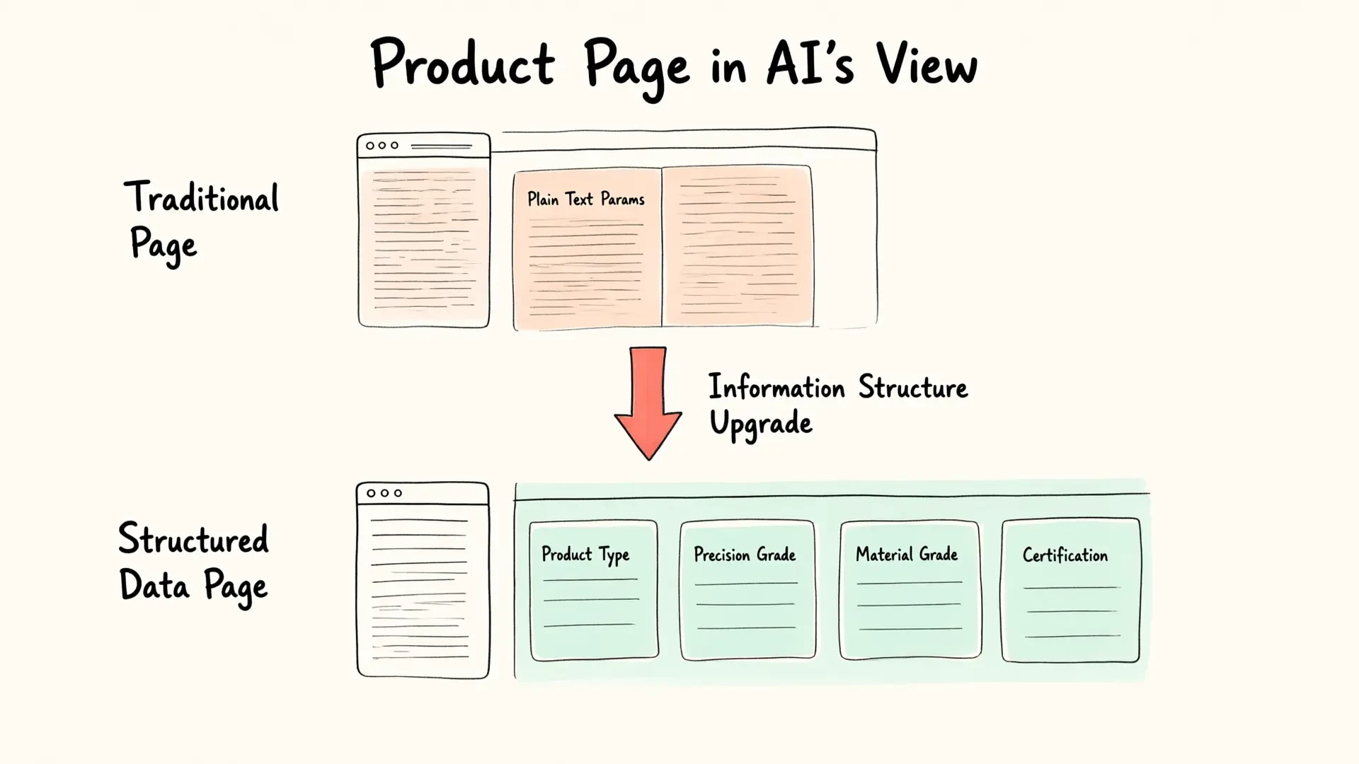 Product Page: AI Perspective – Traditional vs. Structured Data Comparison