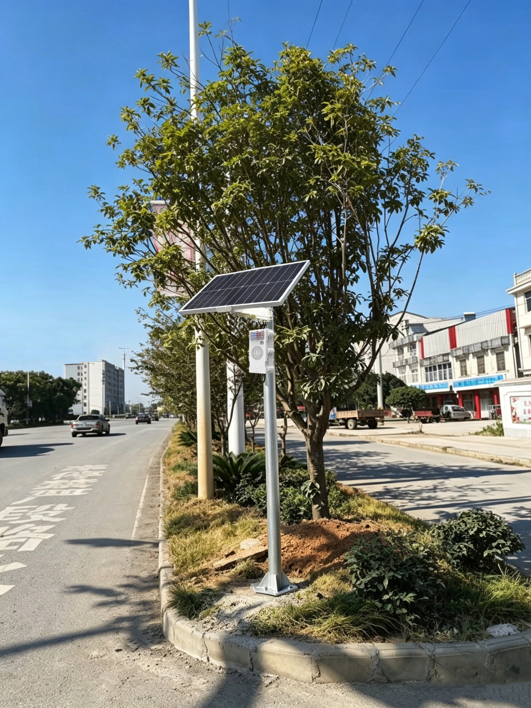太阳能语音播报喇叭道路交通安全宣传安装案例