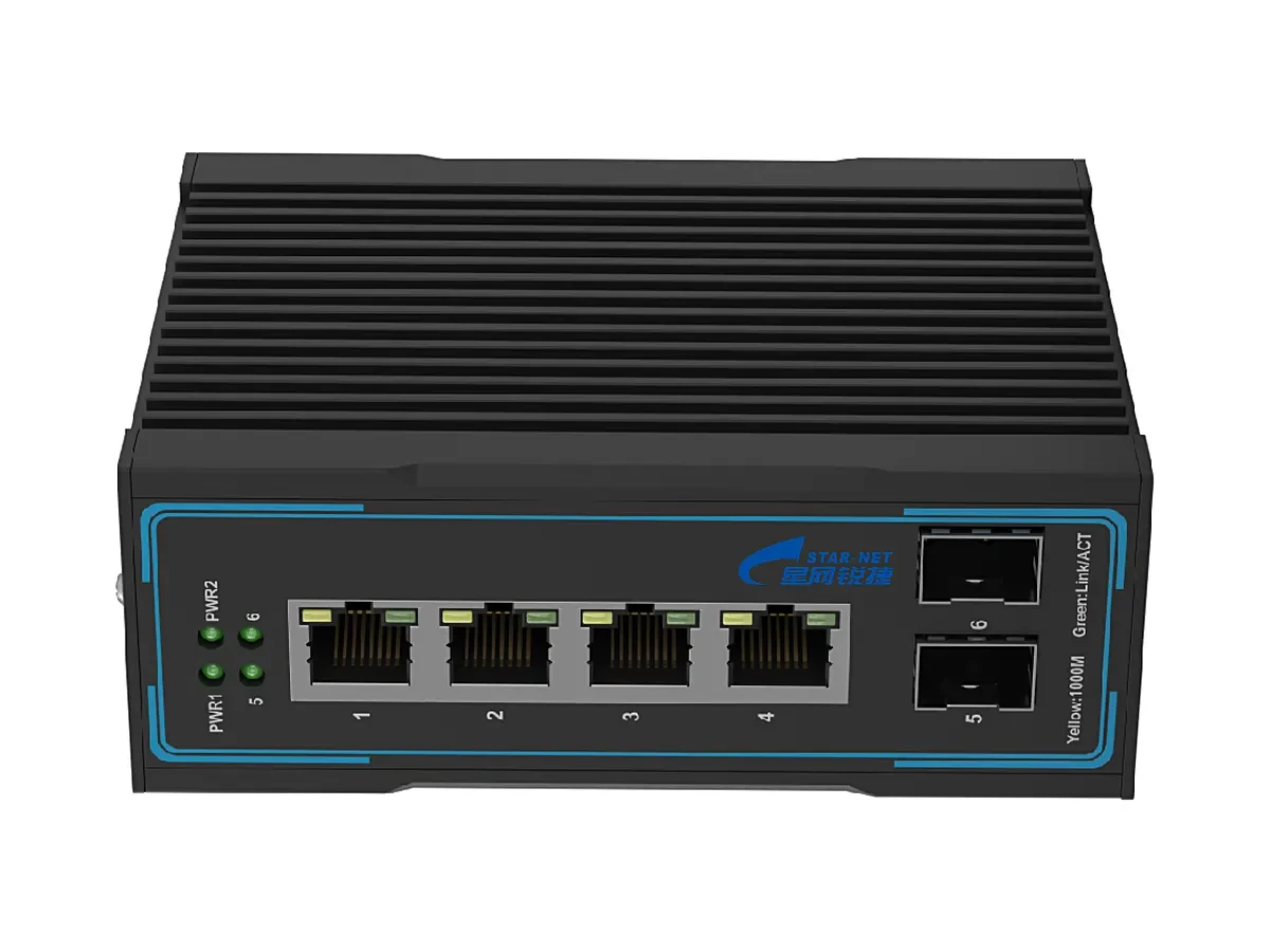 6口非网管型导轨式POE工业交换机CMF106-2GX4GP 产品图
