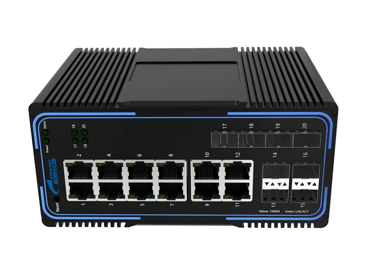 20口二层网管型导轨式工业交换机CMF120-ISW-12GX8GE-DD-L2 产品图