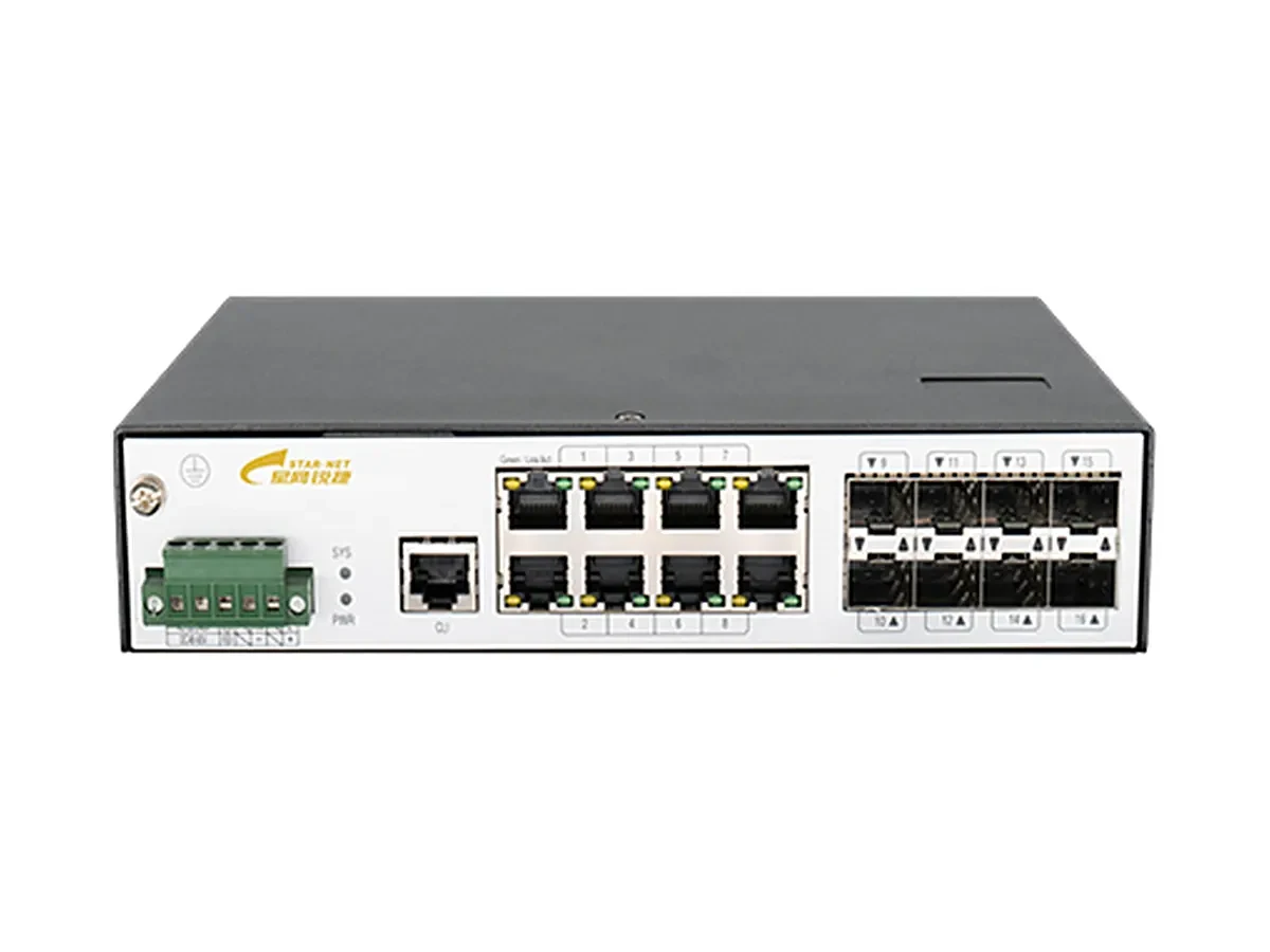 16口二层网管型导轨式工业交换机CMF220-ISW-8GX8GE-DB-L2 产品图