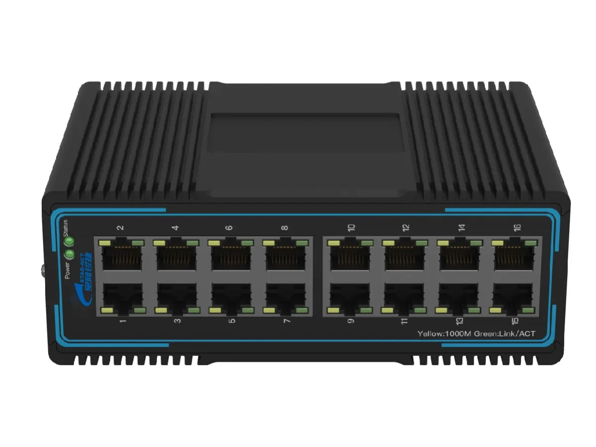 16口非网管型导轨式工业交换机CMF120-ISW-16GE-DD 产品图