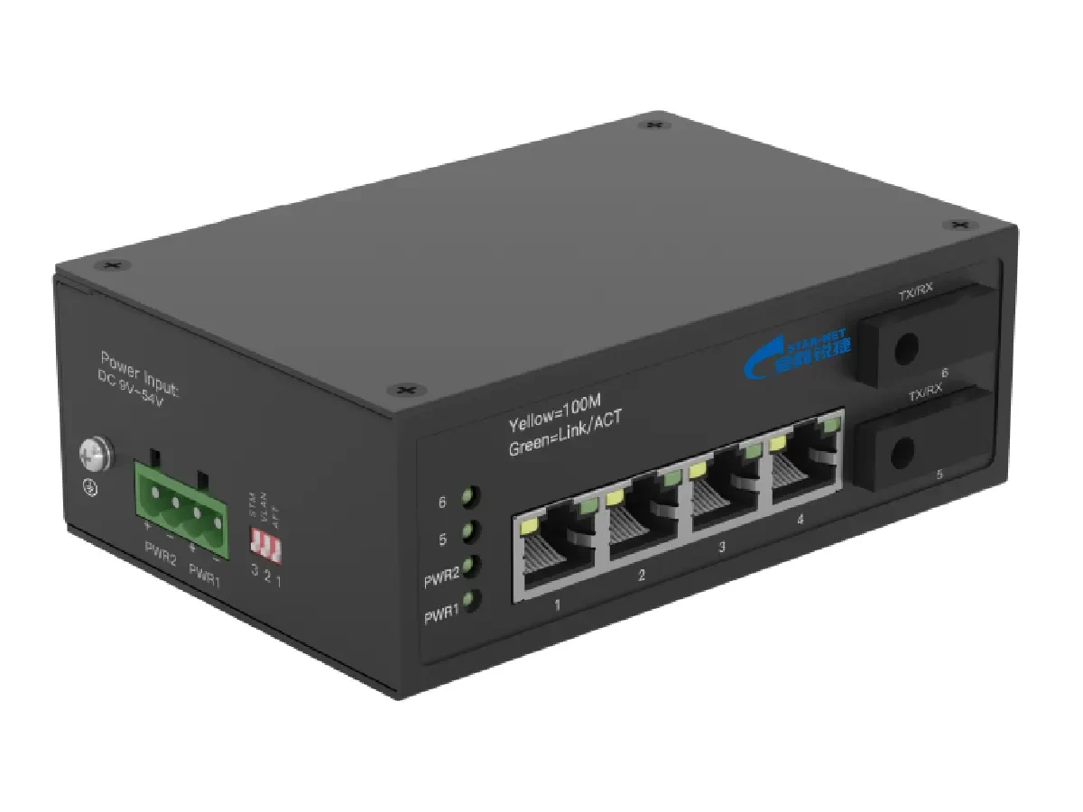 6口非网管型导轨式工业交换机CMF106-2FX4FE 产品图