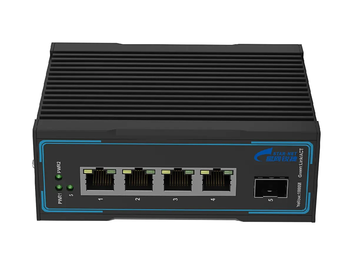 5口非网管型导轨式工业交换机CMF105-1GX4GE 产品图