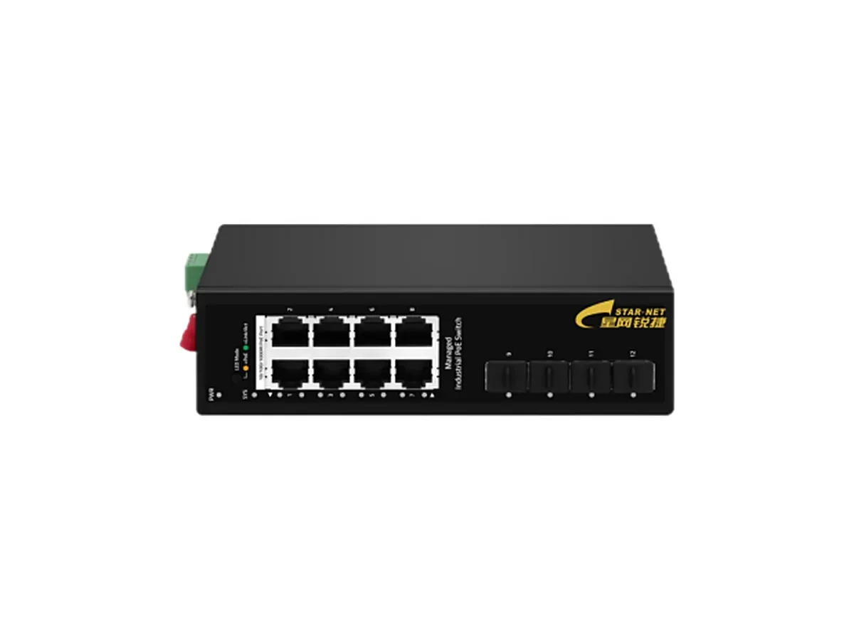 12口三层网管型导轨式POE工业交换机CMF230-ISW-8GP4GX-DD-L3 产品图
