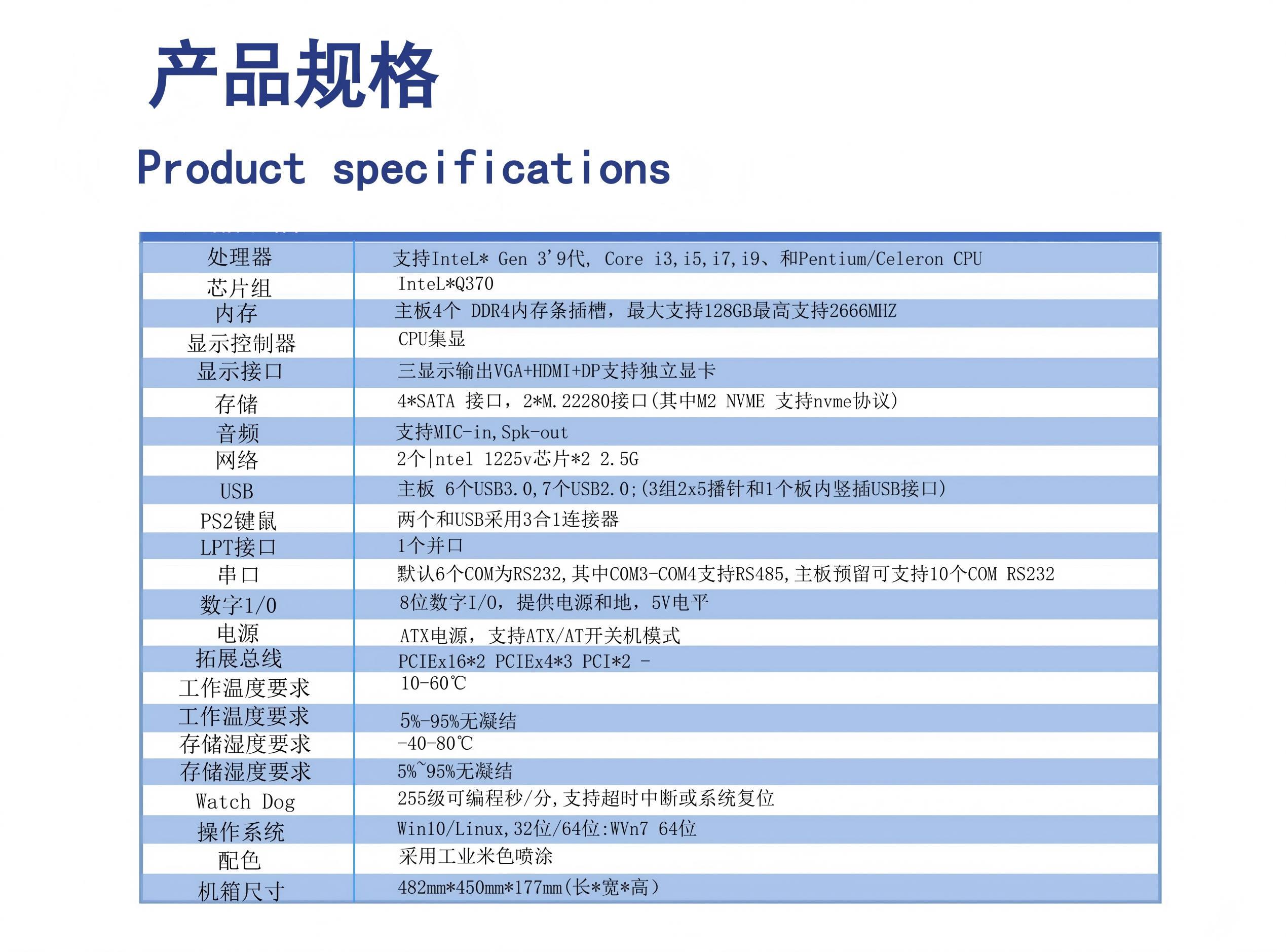 JDY-550 4U机架式工控机 规格图