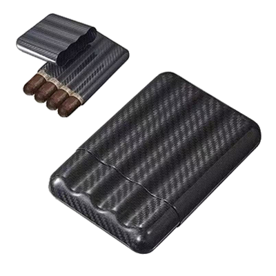 4-count Carbon Fiber Travel Cigar Case Portable Cigar Holder