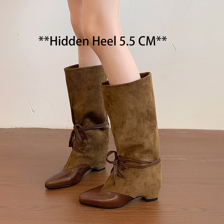 BT017 Western Sage Slouch Western Mid Boots