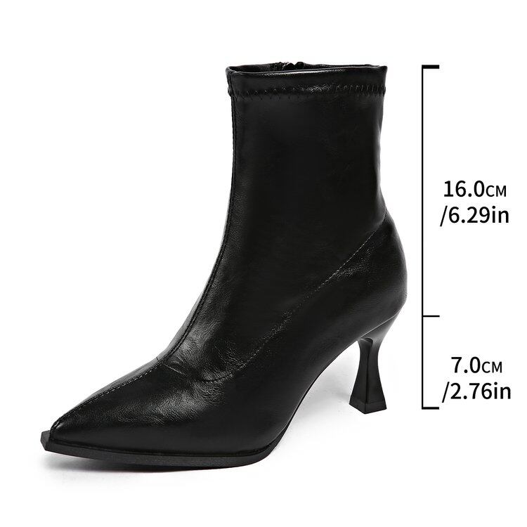 Pointed Toe Kitten Heel Ankle Boots view 2