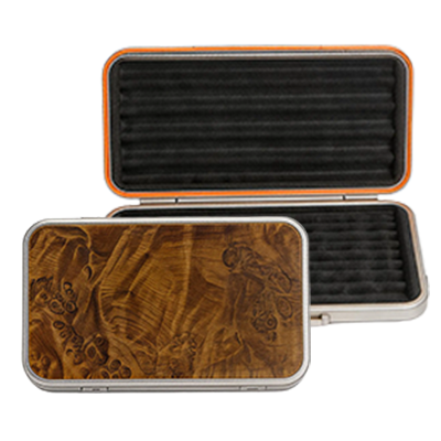Wood Grain Finish Aluminum Cigar Case
