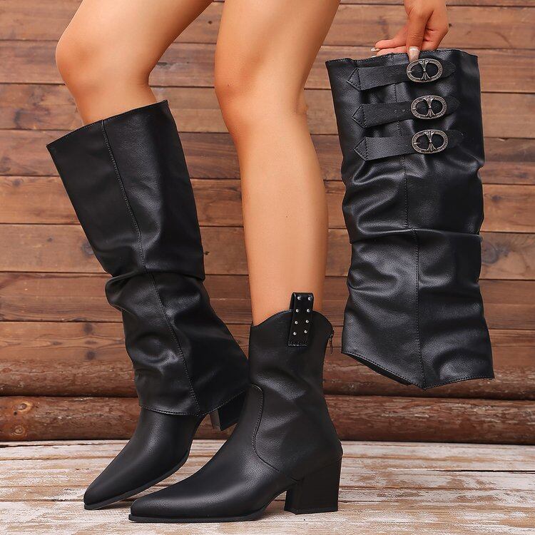 BT025 Convertible Knee High Western Boots
