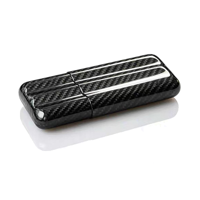 2-count Slim Carbon Fiber Cigar Travel Case For Outdoor & Business Use