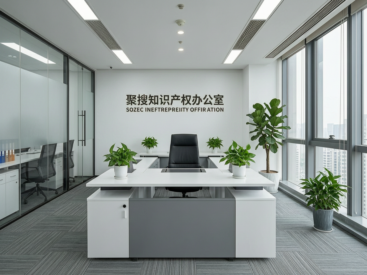 聚搜专利代理师团队在办公室讨论技术方案