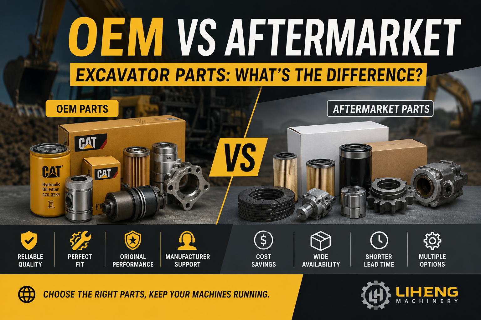 Original vs Aftermarket Excavator Parts: What’s the Difference?