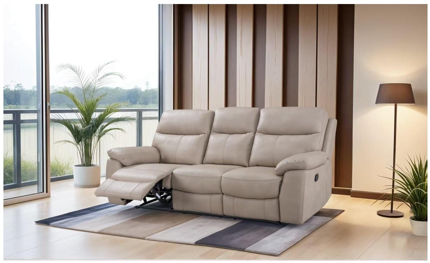 Cream Leather Recliner