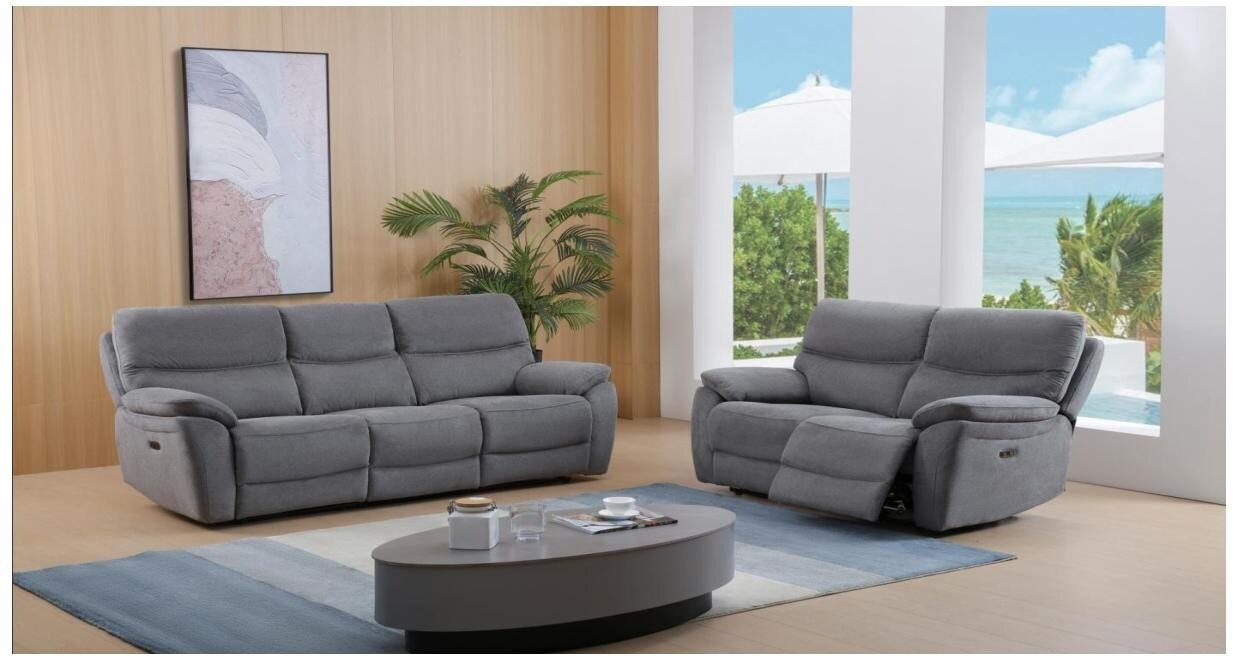 Gray Recliner Living Set