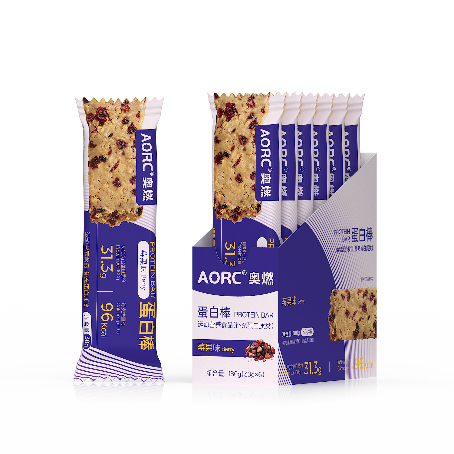 AORC Berry Protein Bar (Box)