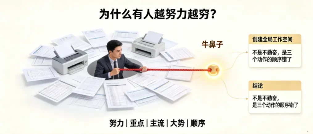 为什么有人越努力越穷?不是不勤奋,是三个动作的顺序错了 - 爱方得