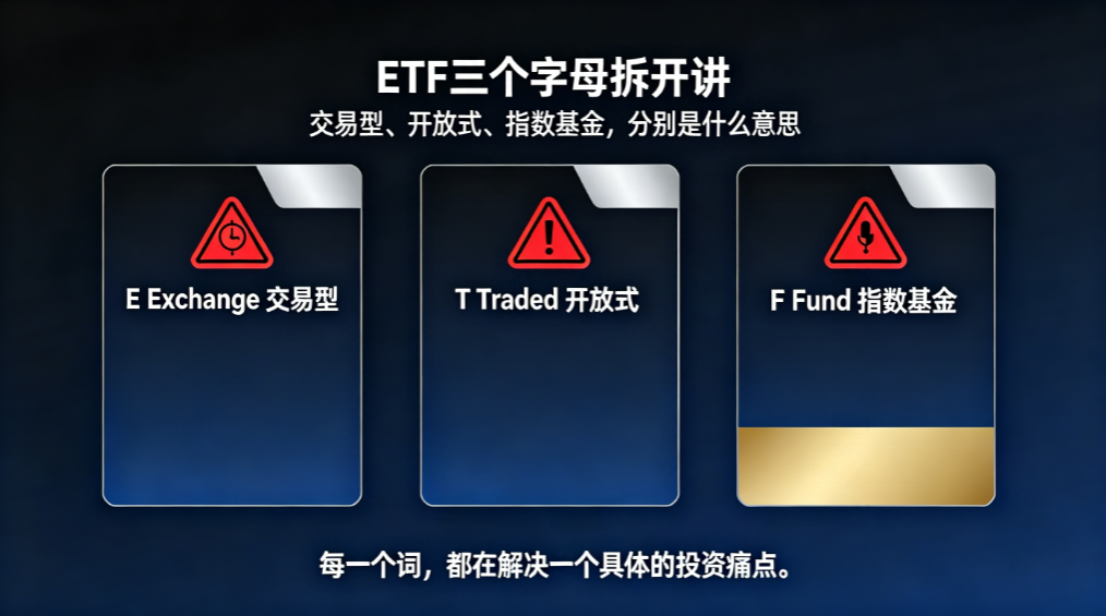 ETF三个字母拆开讲:交易型、开放式、指数基金,分别是什么意思 - 爱方得