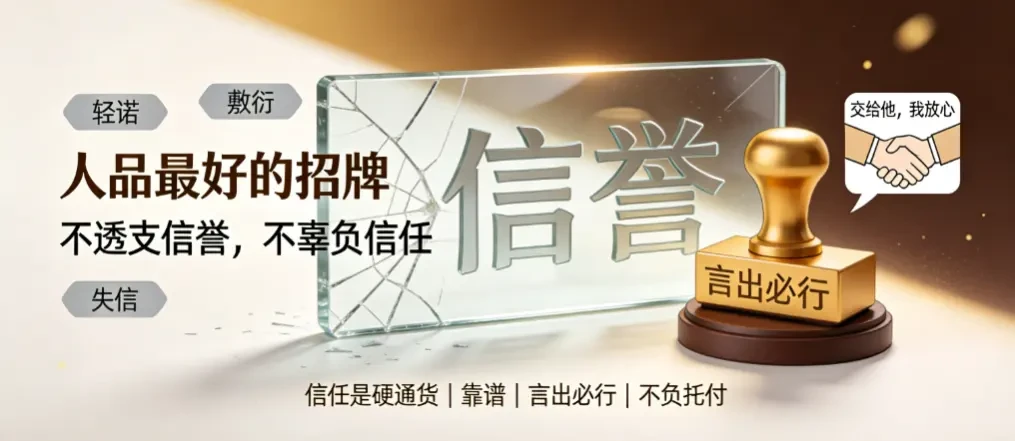 人品最好的招牌：不透支信誉，不辜负信任——你的名字，就是一张行走的通行证 - 爱方得