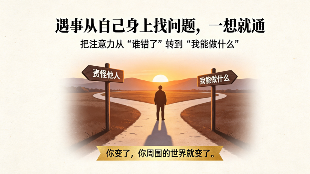 遇事从自己身上找问题,一想就通 - 爱方得