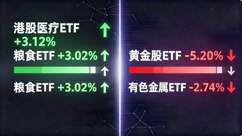 9月17日ETF盘面:港股医疗与粮食ETF逆势领涨,黄金股ETF重挫超5% - 爱方得推荐阅读