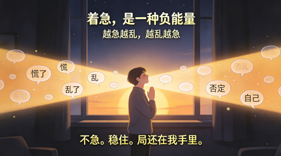 着急是一种负能量——人缓则安，事缓则圆，先稳住再谈翻盘 - 爱方得资讯