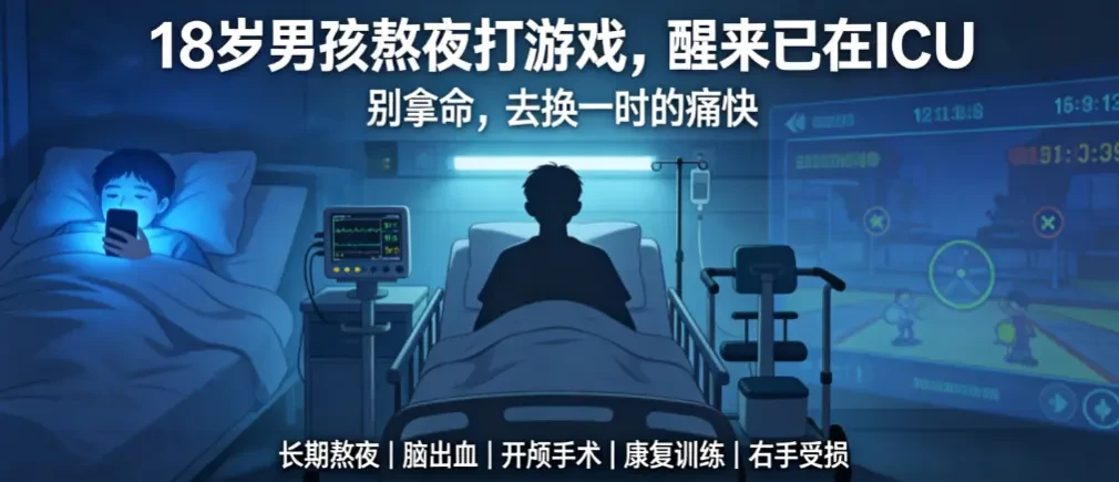 18岁男孩熬夜打游戏，醒来已在ICU：别拿命，去换一时的痛快 - 爱方得推荐阅读