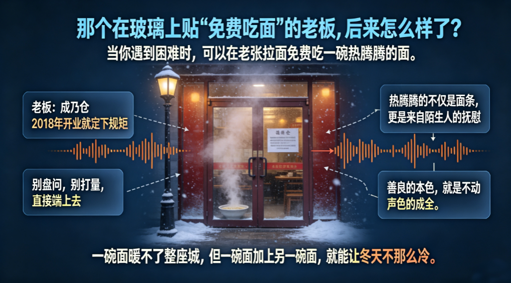 那个在玻璃上贴“免费吃面”的老板，后来怎么样了？ - 爱方得资讯