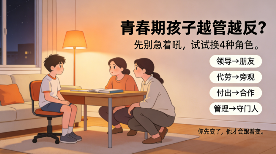 青春期孩子越管越反？先别急着吼，试试换4种角色 - 爱方得