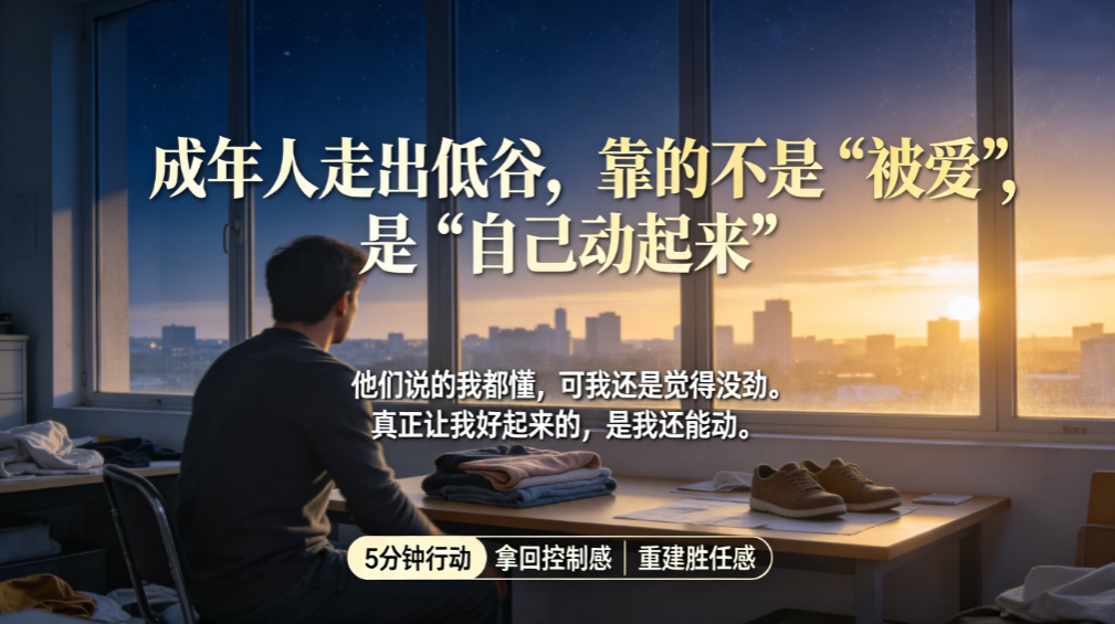 成年人走出低谷,靠的不是“被爱”,是“自己动起来” - 爱方得