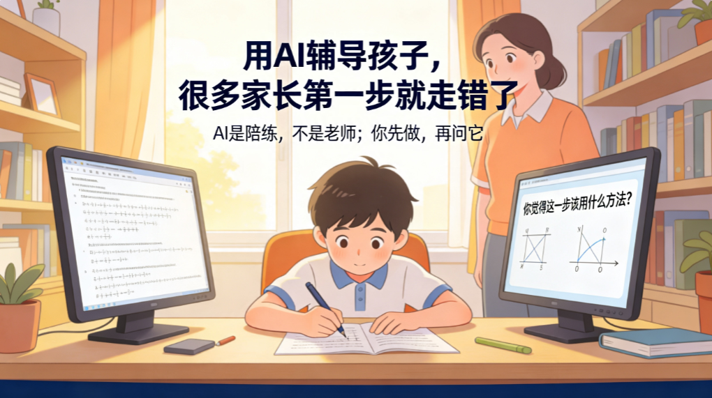 用AI辅导孩子很多家长第一步就走错了——AI是陪练，不是老师 - 爱方得