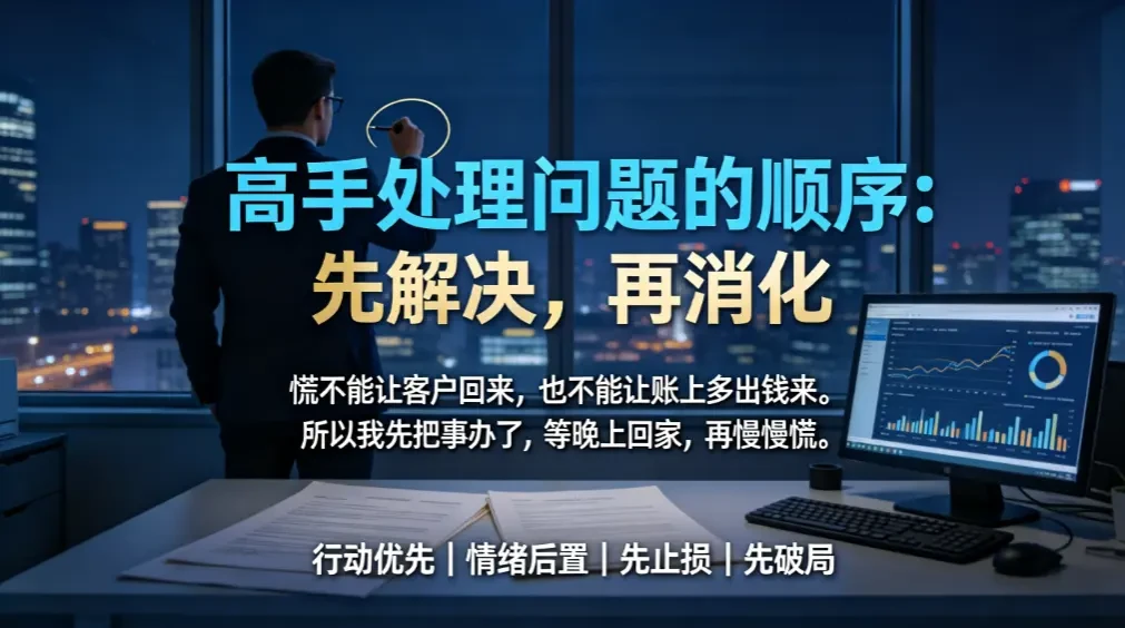 高手处理问题的顺序：先解决，再消化——情绪是本能，行动是本事 - 爱方得资讯